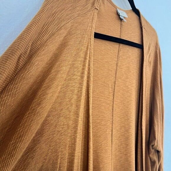 A New Day Women’s Ribbed Burnt Orange Long Open Cardigan Lightweight Medium - Picture 6 of 9